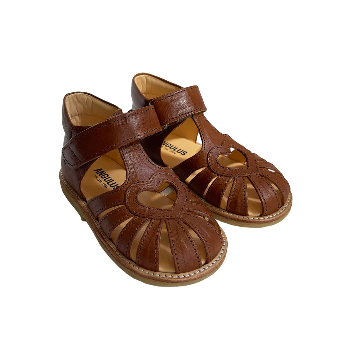 bandage klimaks pris Heart Starter Sandals in Cognac by Angulus – Junior Edition