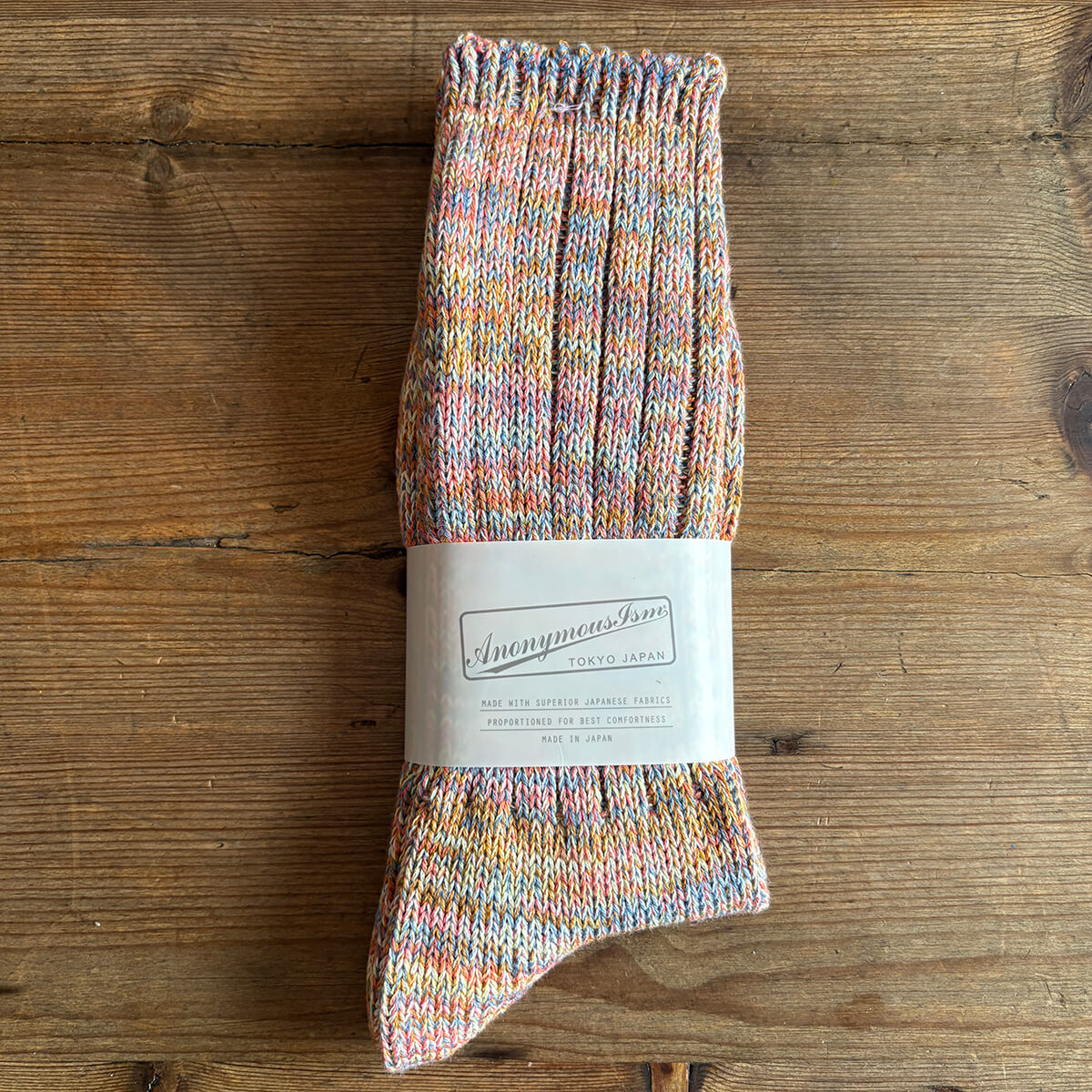 5 Colour Mix Crew Adult Socks in Orange by Anonymous Ism