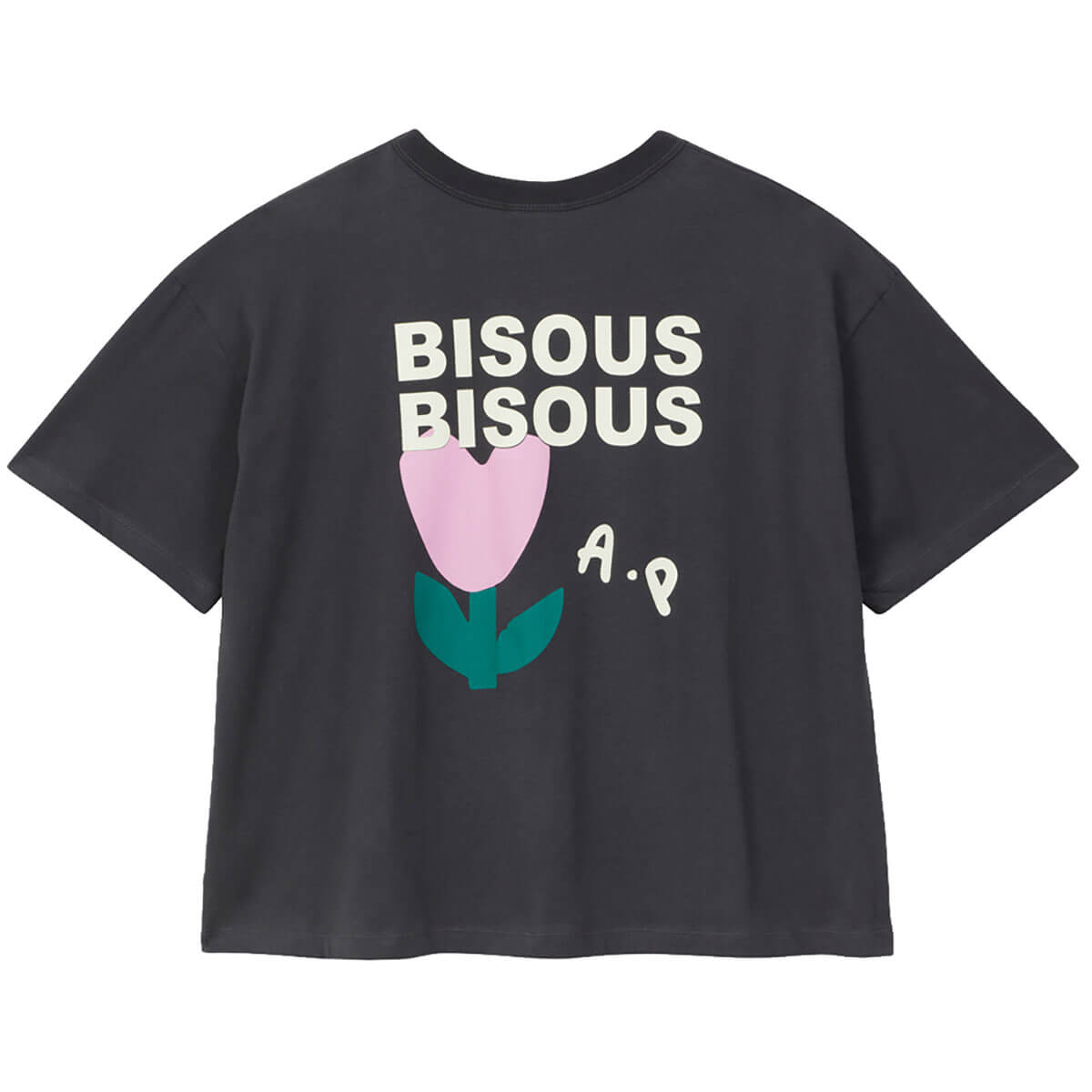Bisous Bisous T-Shirt in Anthracite by A.P Womenswear