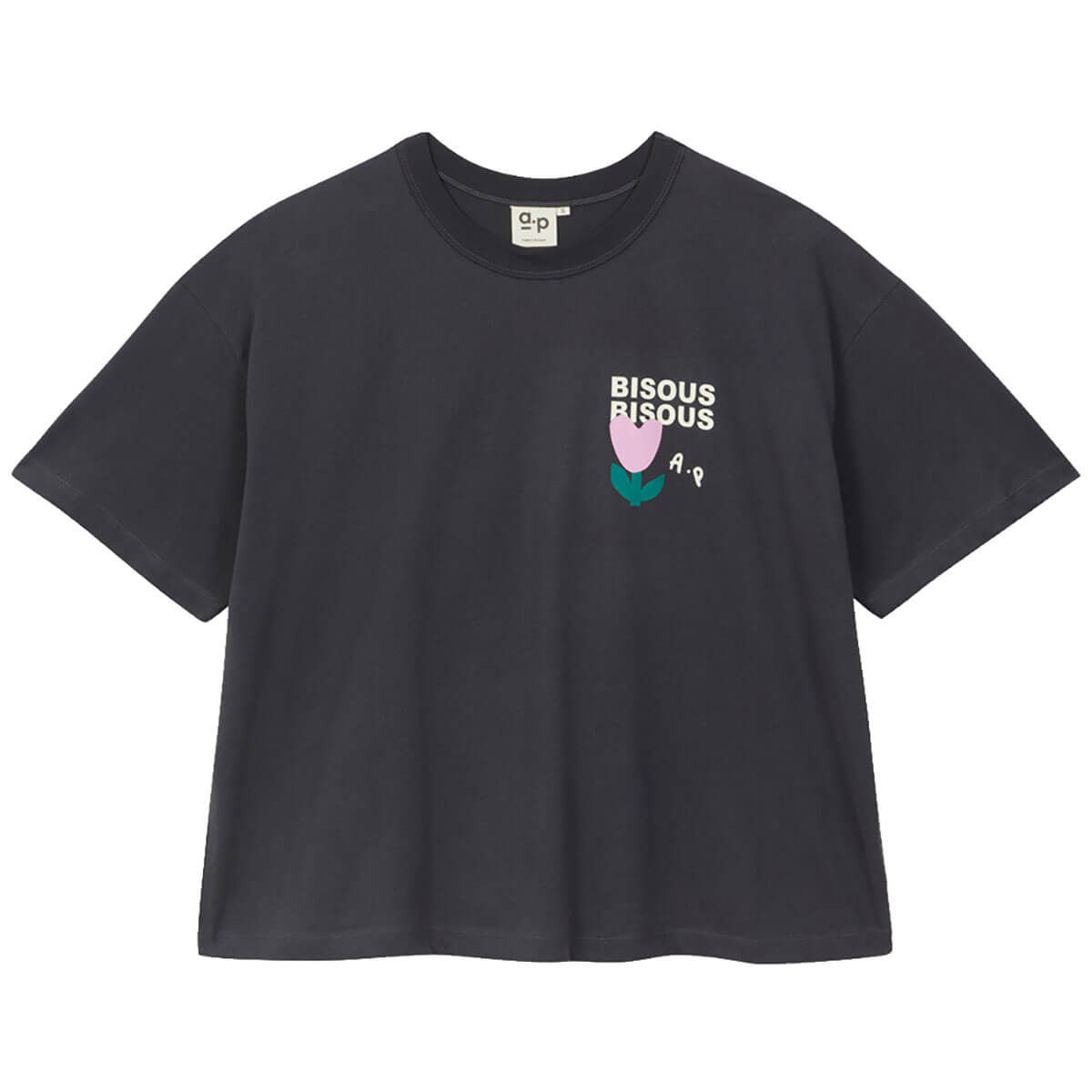 Bisous Bisous T-Shirt in Anthracite by A.P Womenswear