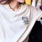 Bonjour Bonsoir T-Shirt in Ecru by A.P Womenswear