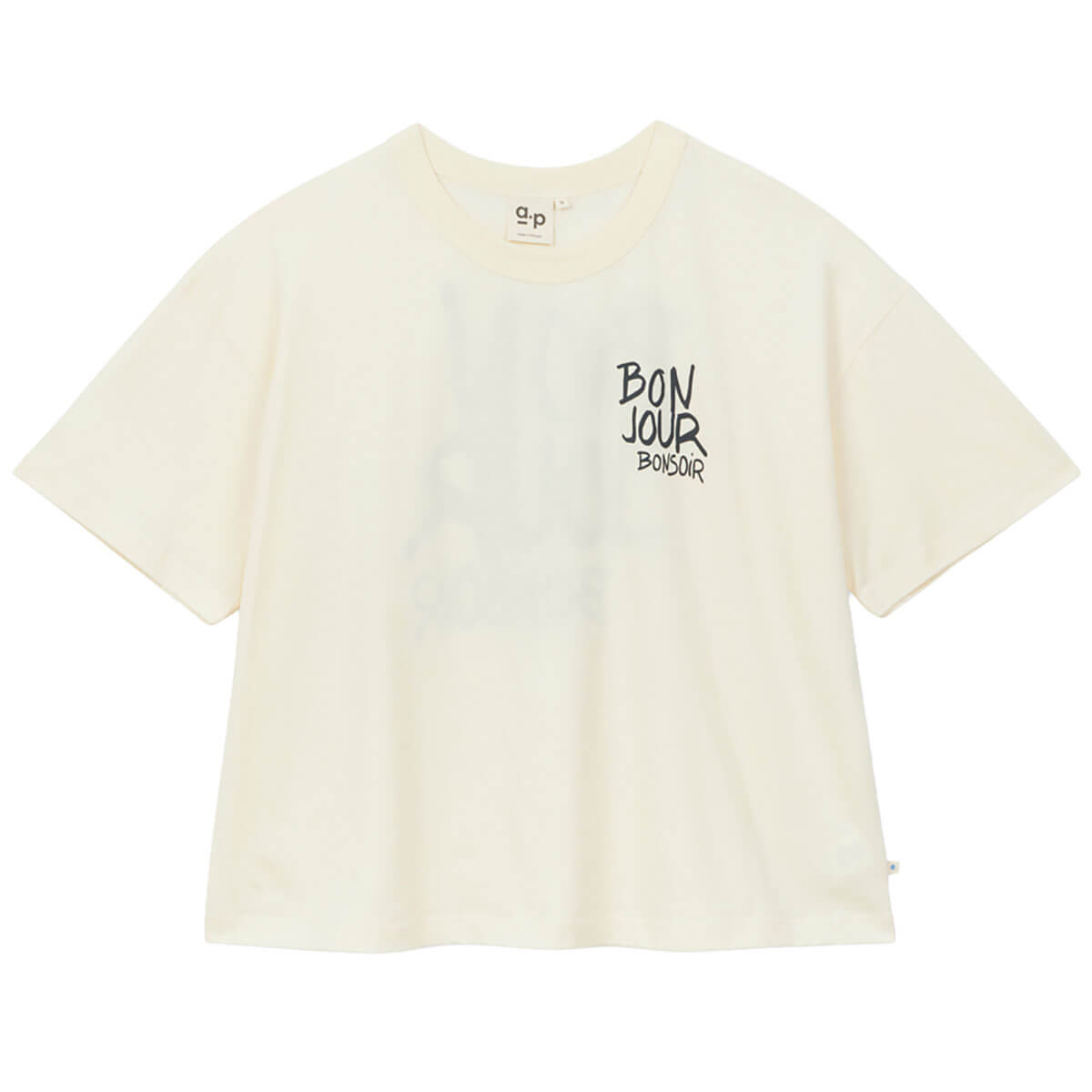 Bonjour Bonsoir T-Shirt in Ecru by A.P Womenswear
