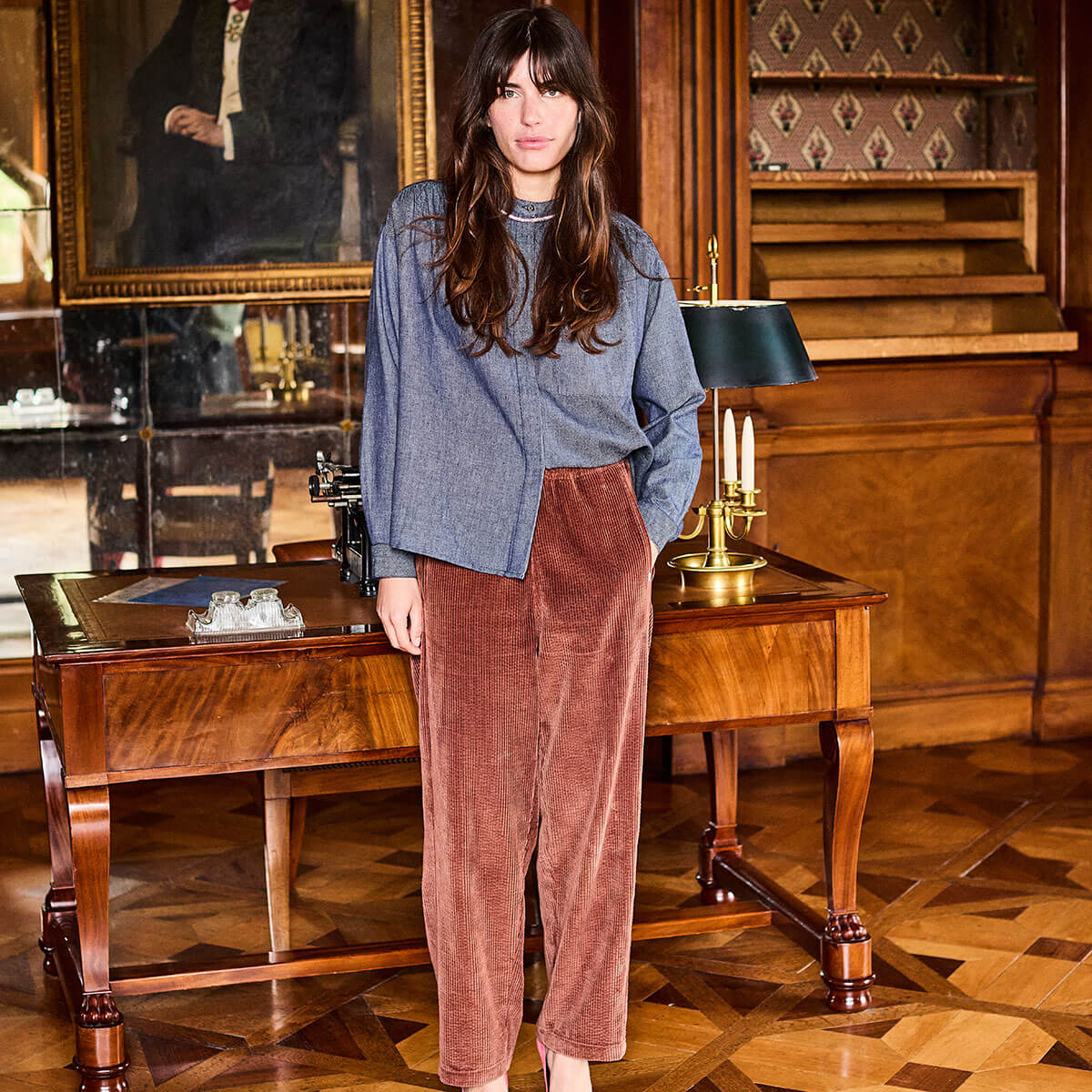Corduroy Trousers in Brown by A.P Womenswear