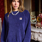 Plain Sherpa Sweatshirt in Navy by A.P Womenswear