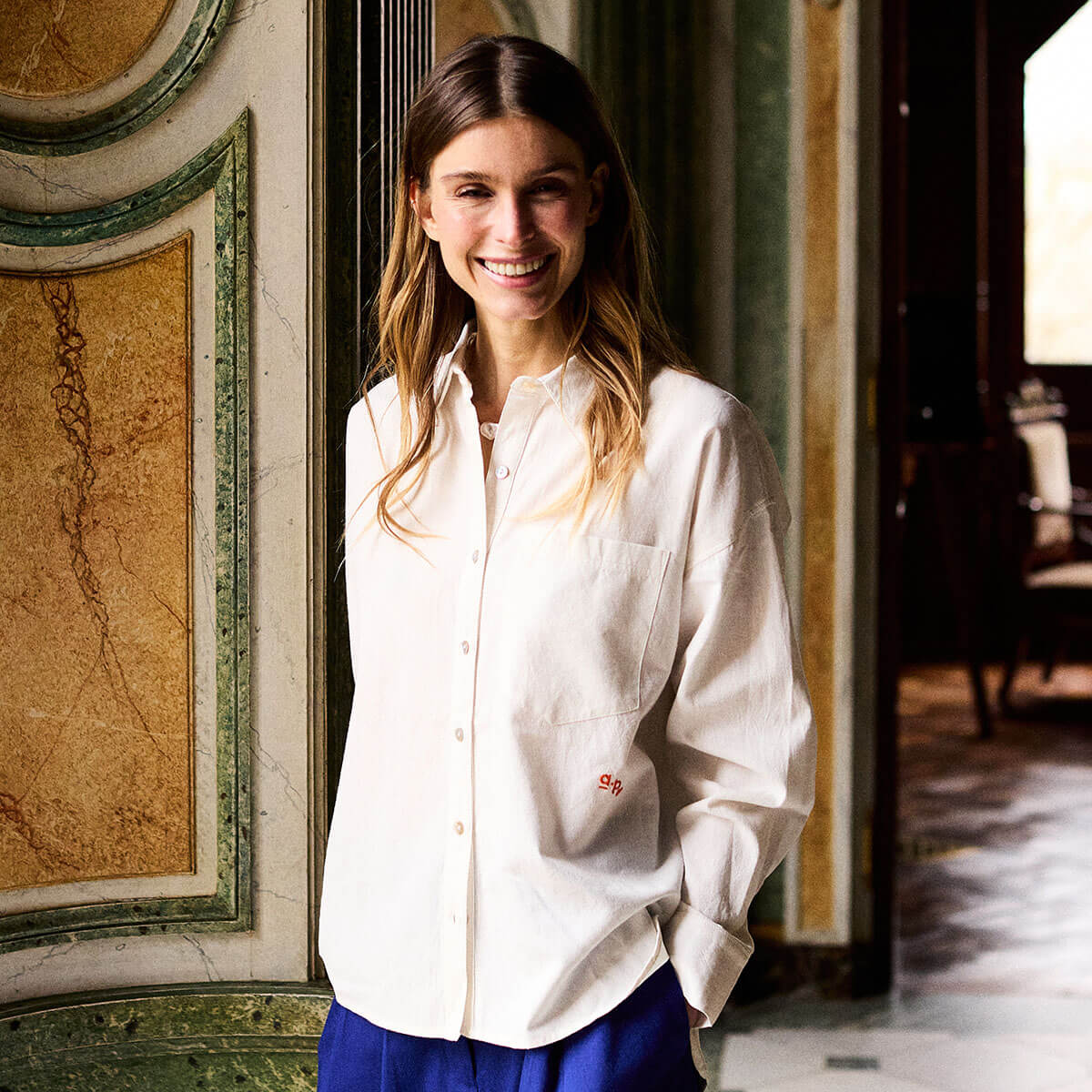 Plain Voile Shirt in Ecru by A.P Womenswear
