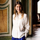 Plain Voile Shirt in Ecru by A.P Womenswear