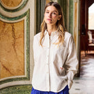 Plain Voile Shirt in Ecru by A.P Womenswear