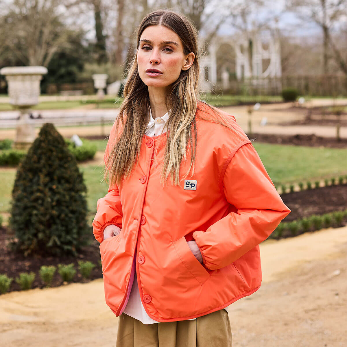 Reversible Jacket in Orange by A.P Womenswear