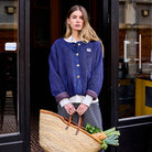 Reversible Sherpa Jacket in Navy by A.P Womenswear