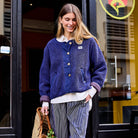 Reversible Sherpa Jacket in Navy by A.P Womenswear