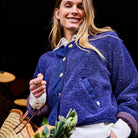 Reversible Sherpa Jacket in Navy by A.P Womenswear