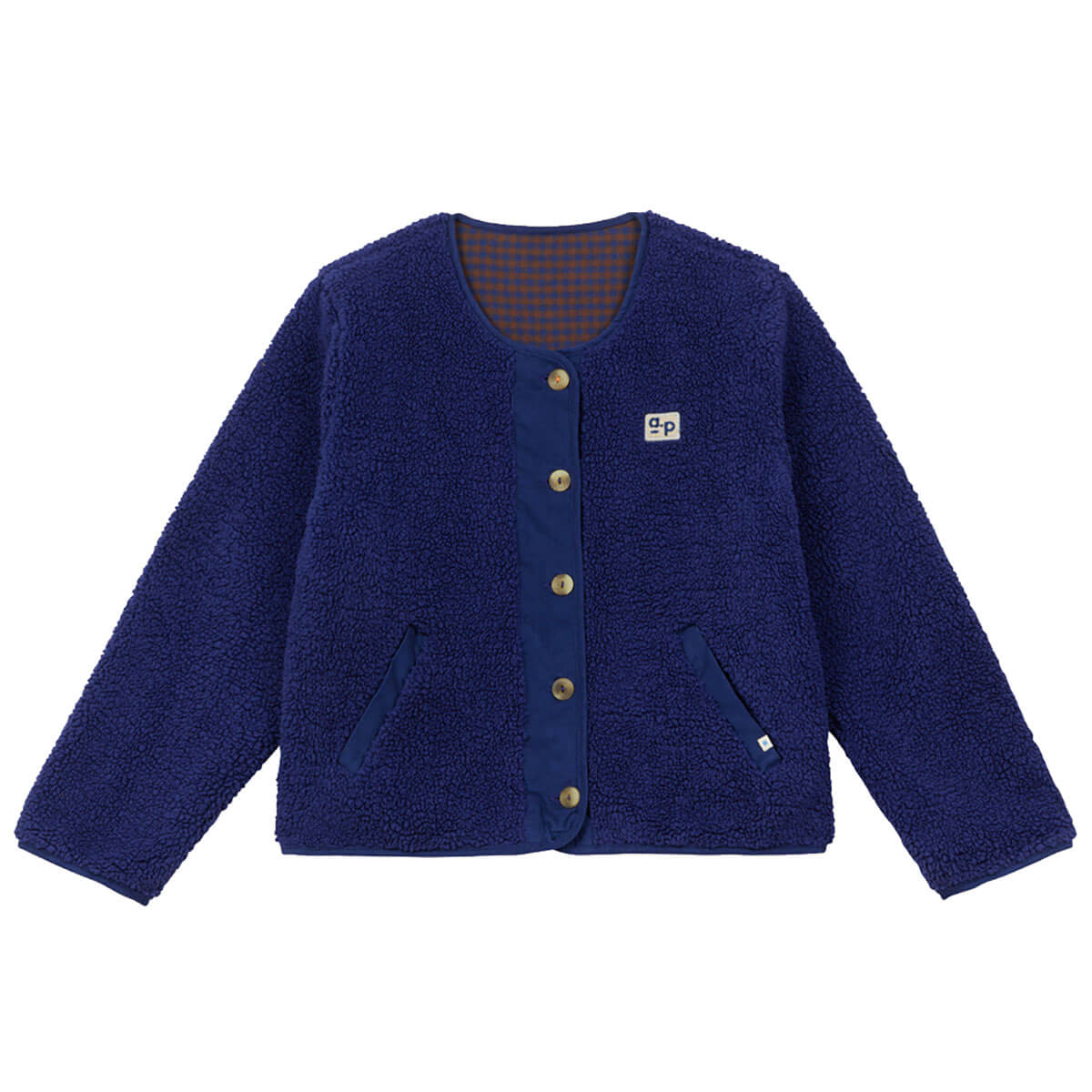 Reversible Sherpa Jacket in Navy by A.P Womenswear