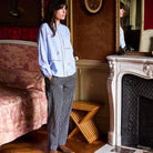 Striped Trousers in Navy by A.P Womenswear