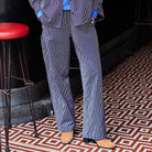Striped Trousers in Navy by A.P Womenswear