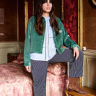 Striped Trousers in Navy by A.P Womenswear