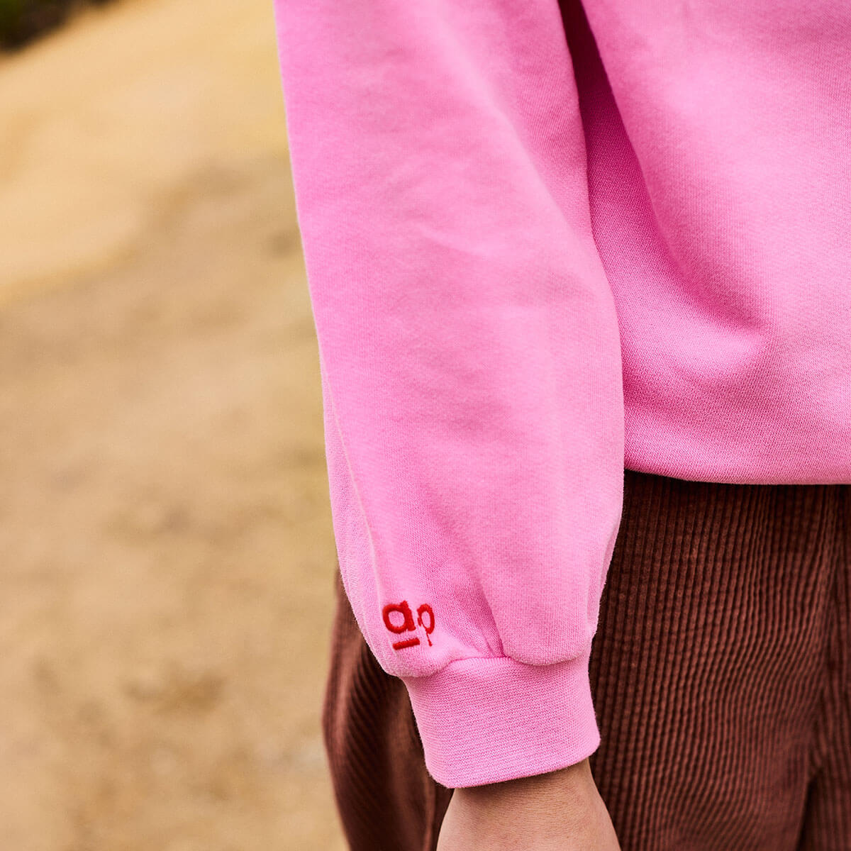 Two Tone Fleece Sweatshirt in Bubblegum by A.P Womenswear