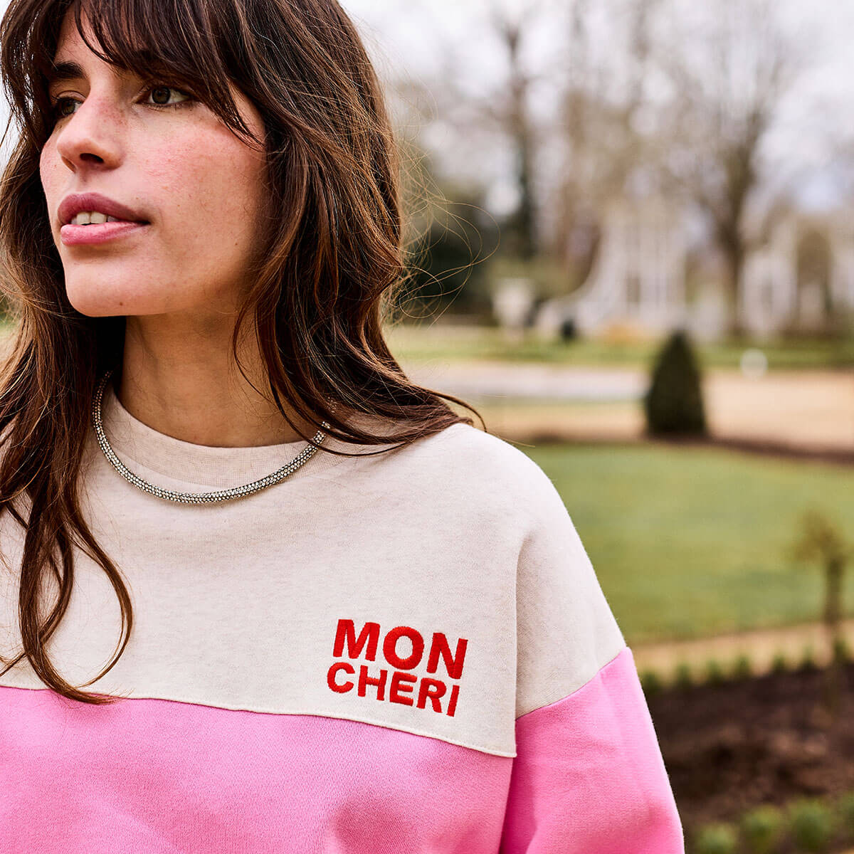 Two Tone Fleece Sweatshirt in Bubblegum by A.P Womenswear