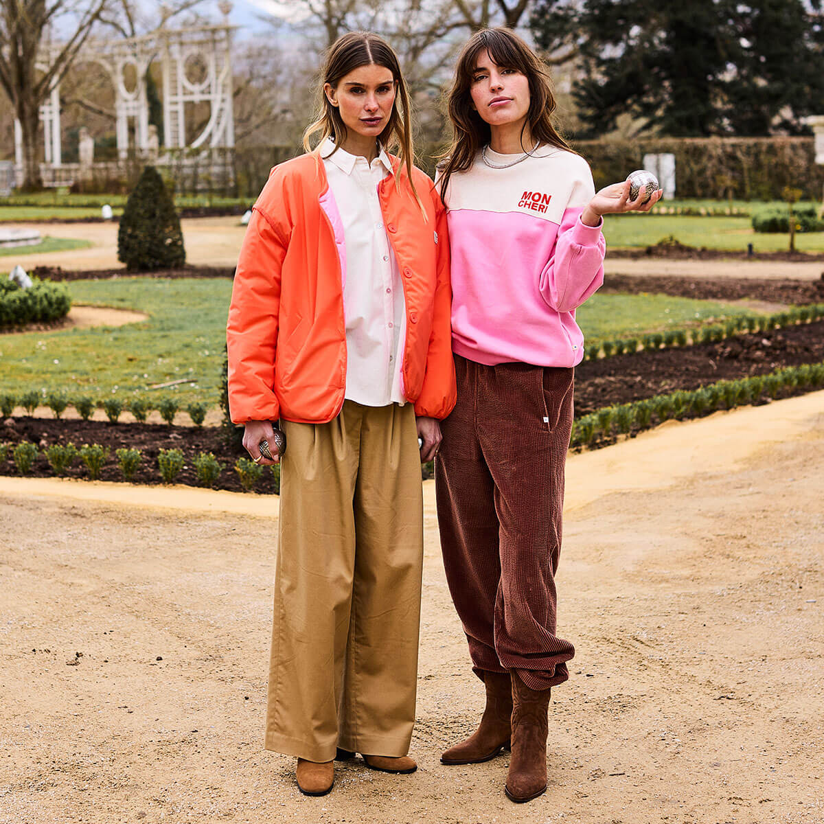 Two Tone Fleece Sweatshirt in Bubblegum by A.P Womenswear