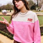 Two Tone Fleece Sweatshirt in Bubblegum by A.P Womenswear