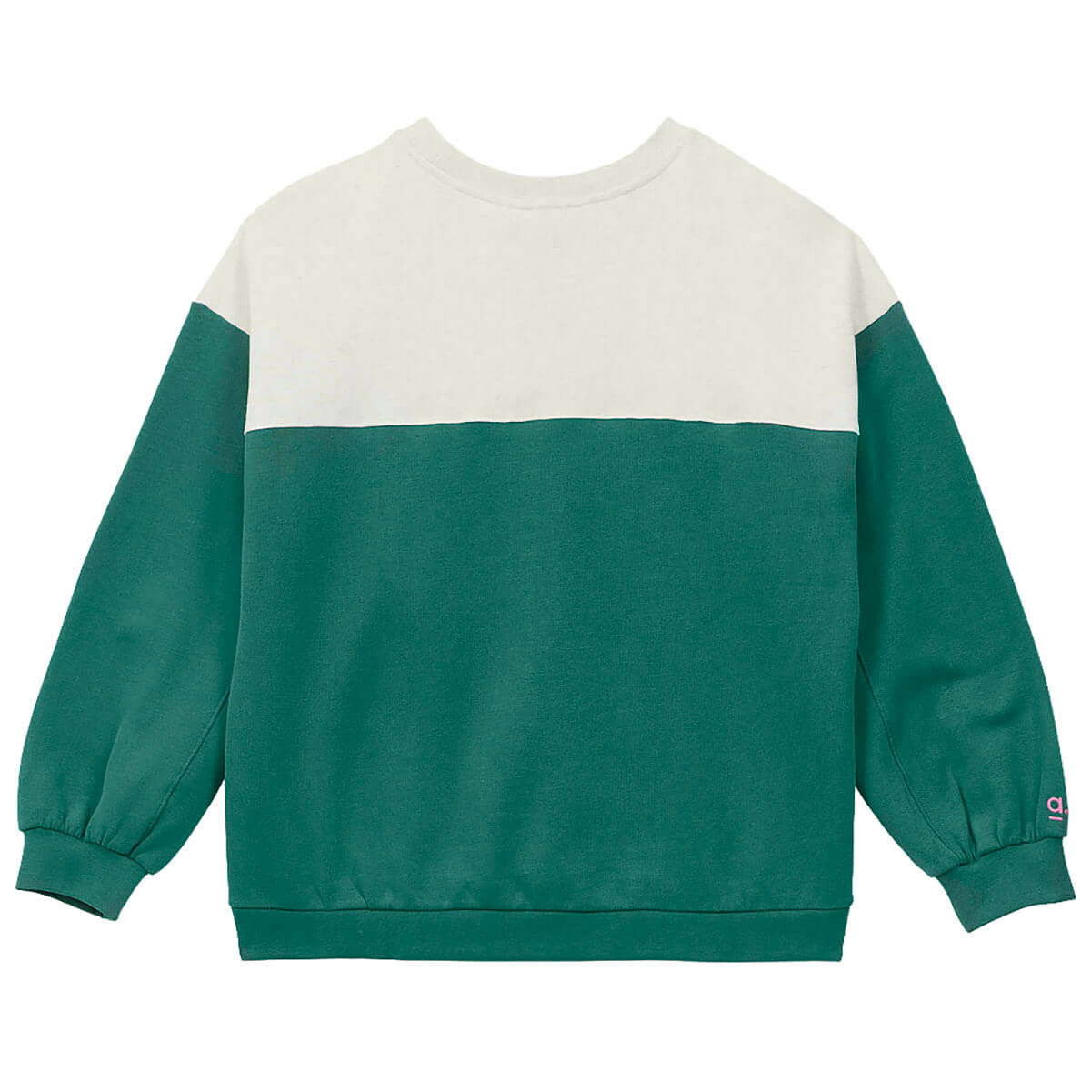 Two Tone Fleece Sweatshirt in Green by A.P Womenswear