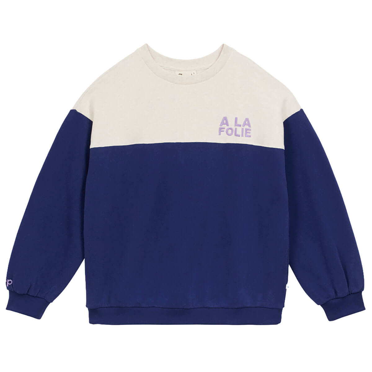 Two Tone Fleece Sweatshirt in Navy by A.P Womenswear