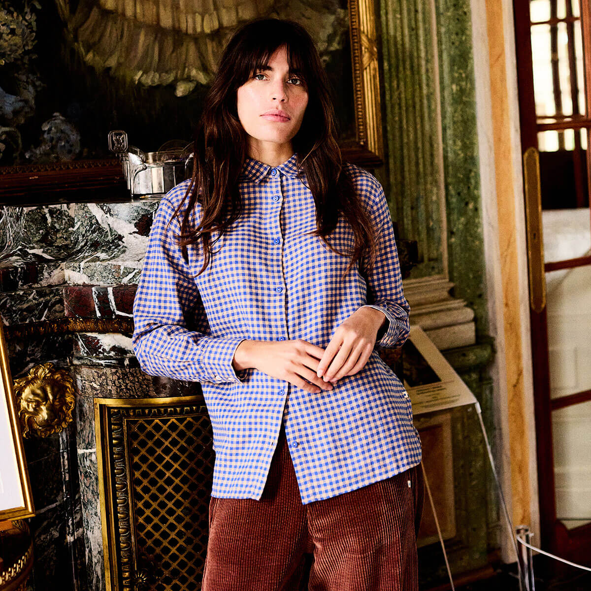 Vichy Shirt in Cobalt by A.P Womenswear