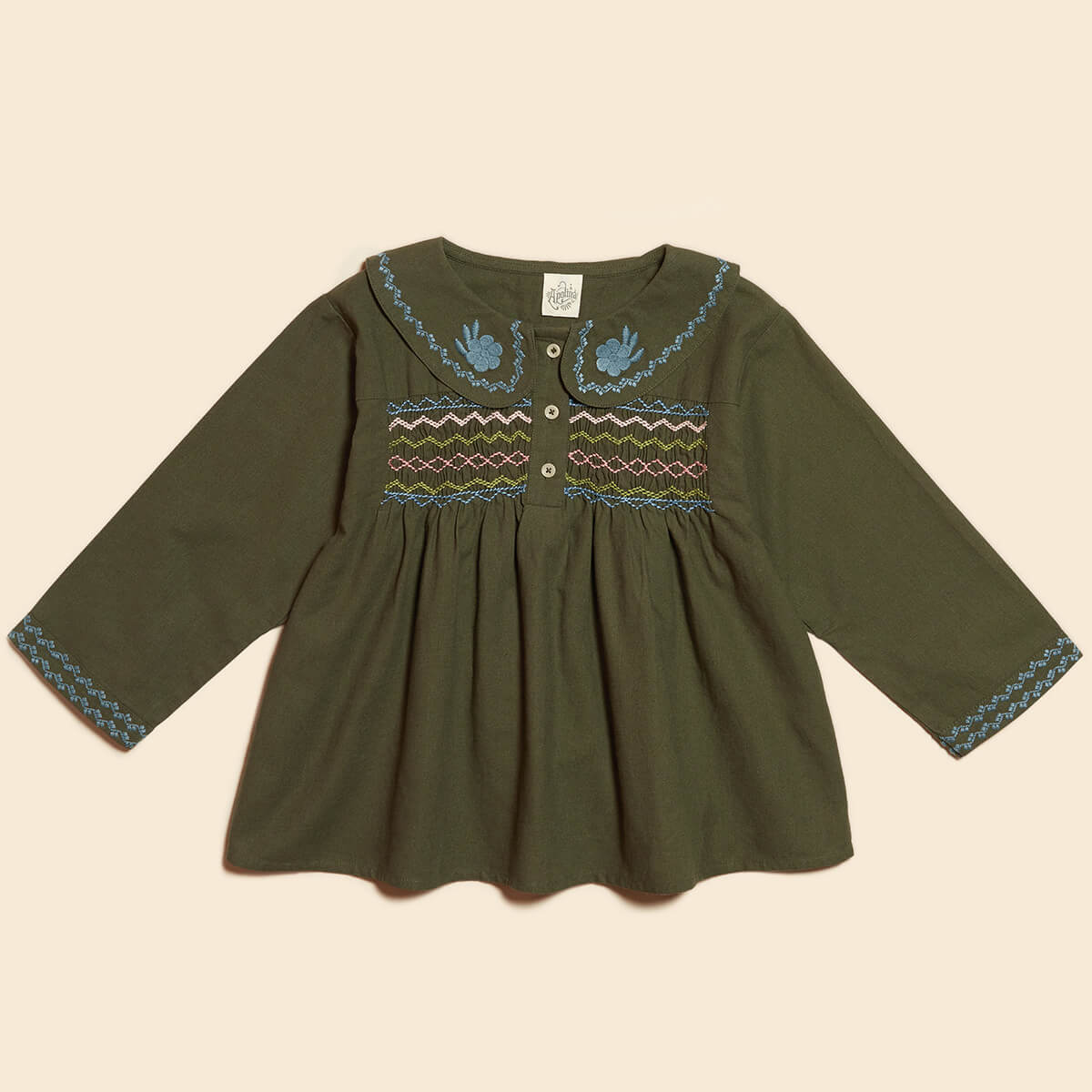 Gretchen Blouse in Forest by Apolina – Junior Edition