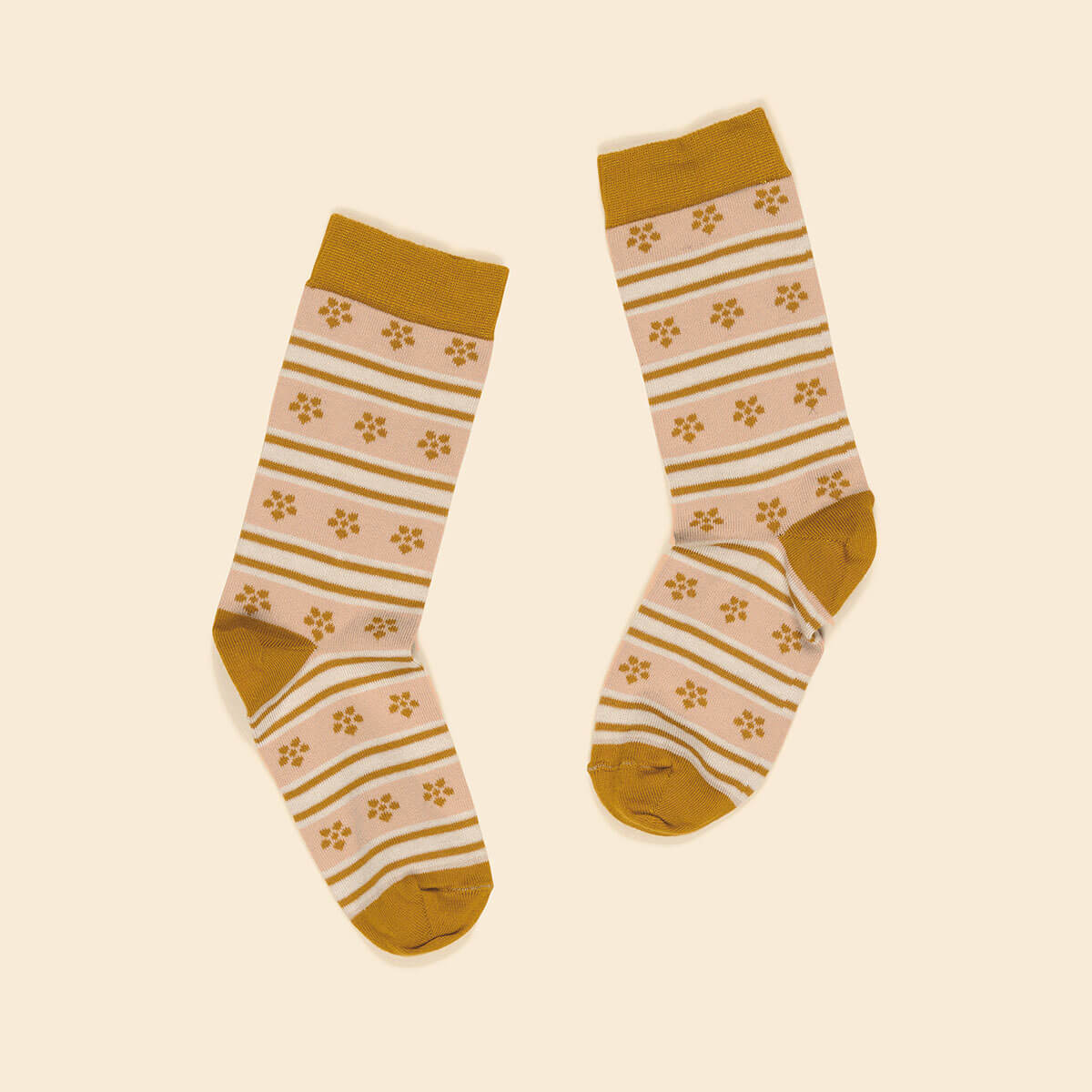 Alpine Floral Sock in Caramel / Blush by Apolina