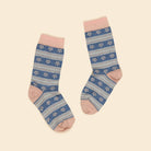 Alpine Floral Sock in Dried Rose / Lake by Apolina