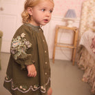 Baby Carina Embroidered Smock in Forest by Apolina