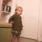 Baby Carina Embroidered Smock in Forest by Apolina