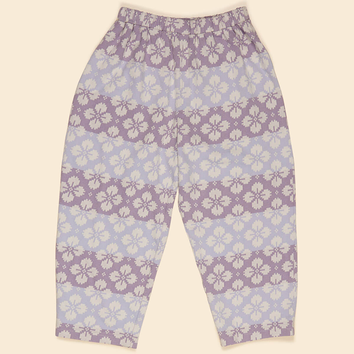 Cara Curve Jersey Trouser in Icelandic Poppy Jacquard by Apolina