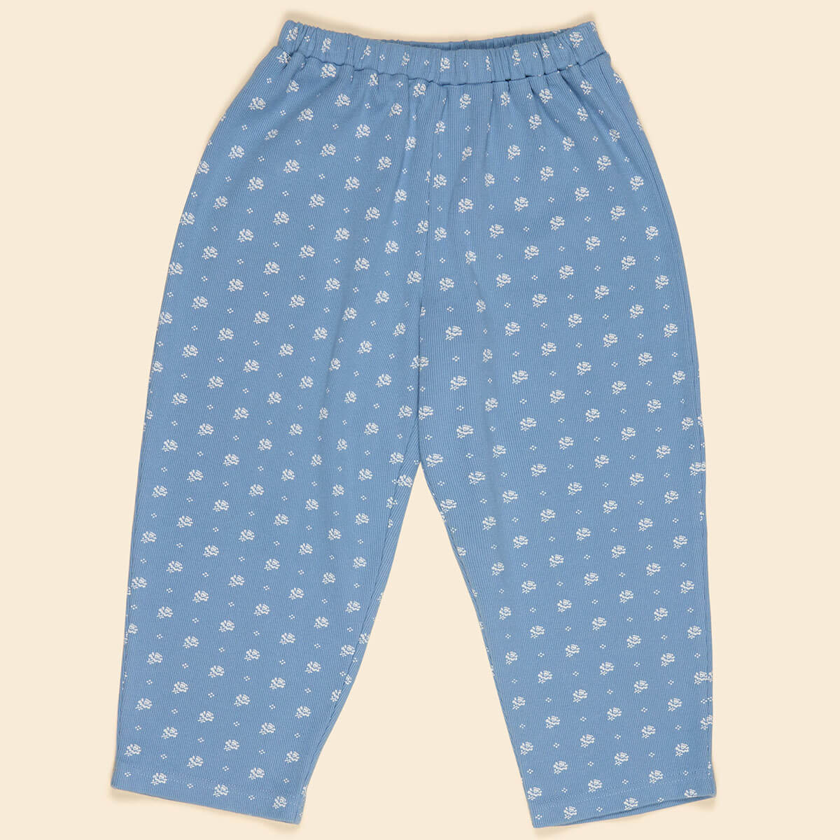 Cara Curve Jersey Trouser in Mountain Calico Blue by Apolina