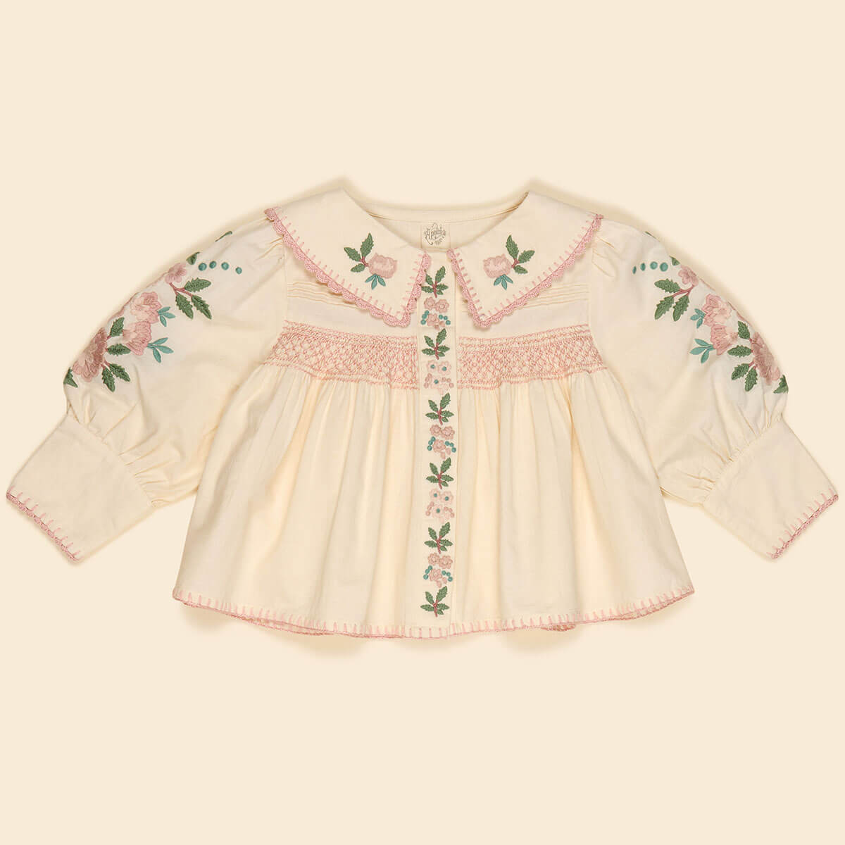 Lora Blouse in Milk-Cream by Apolina