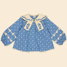 Maggie Sailor Blouse in Mountain Calico Blue by Apolina