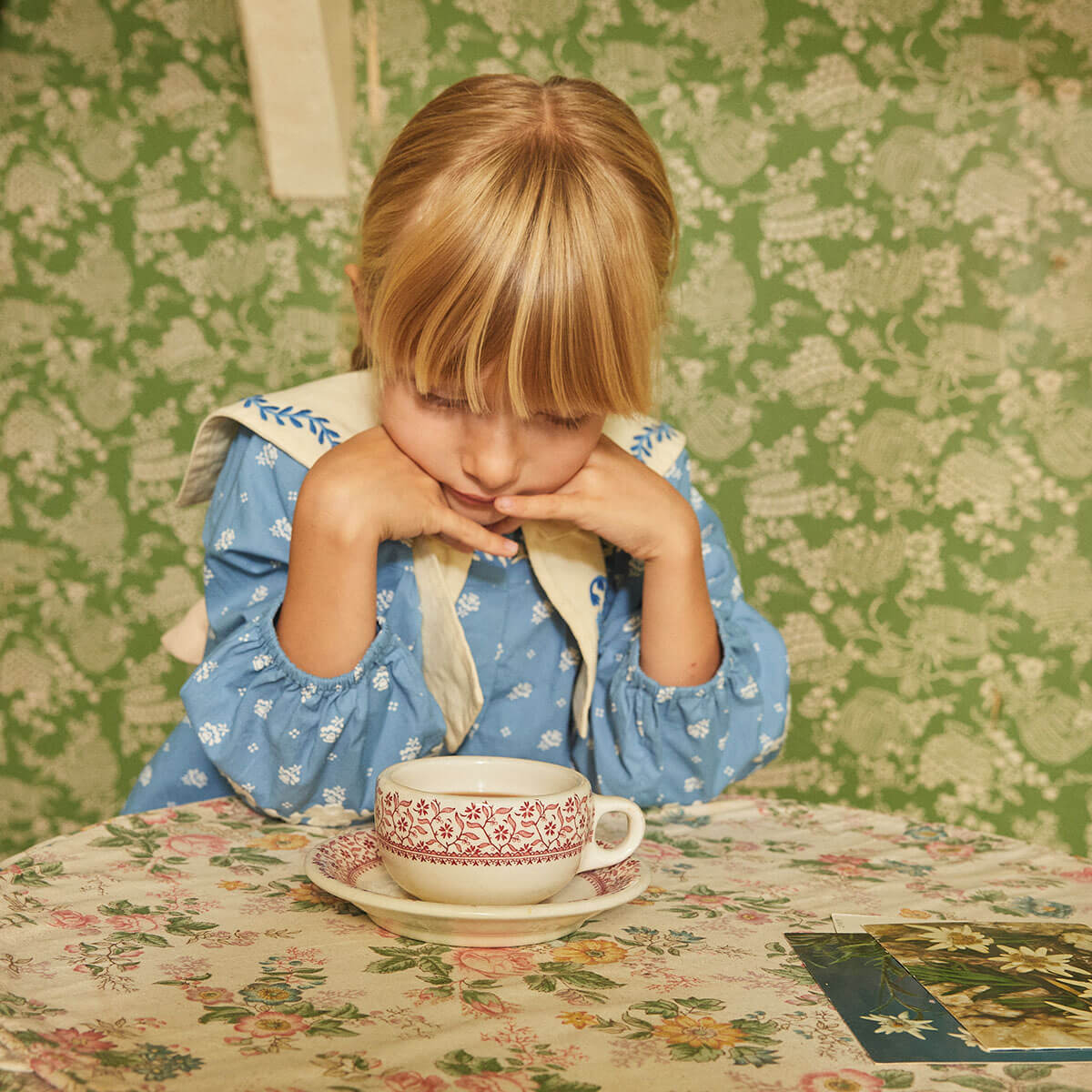 Maggie Sailor Blouse in Mountain Calico Blue by Apolina