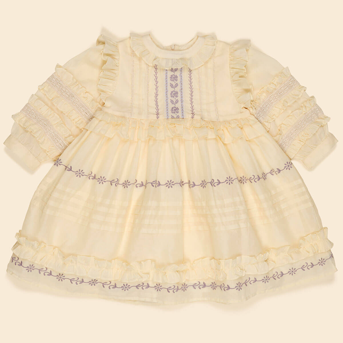 Marella Soft Organdie Dress in Cream by Apolina