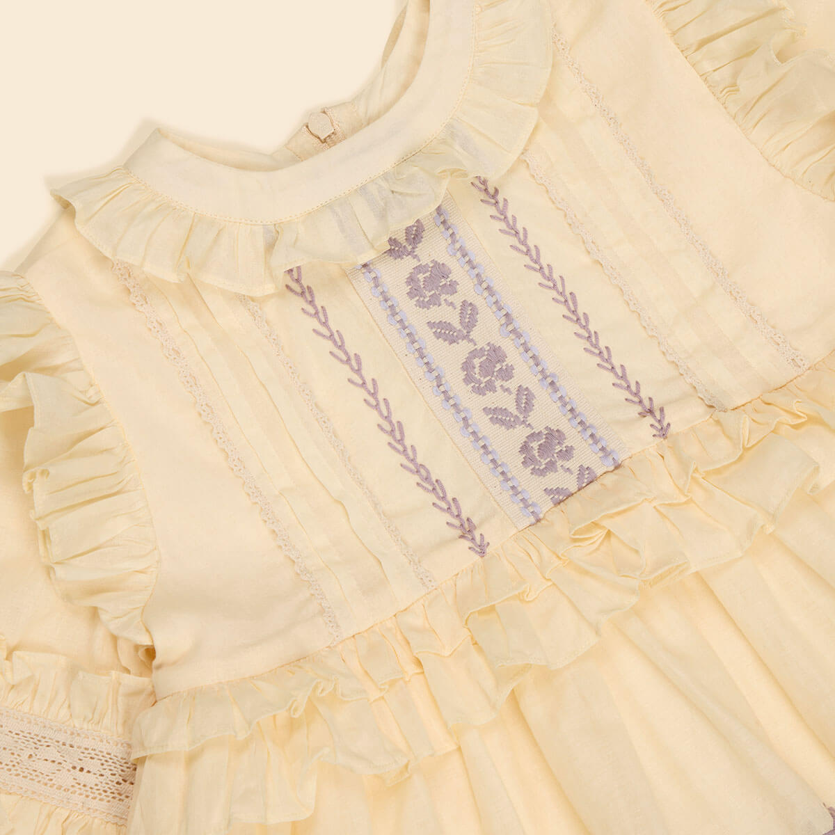 Marella Soft Organdie Dress in Cream by Apolina