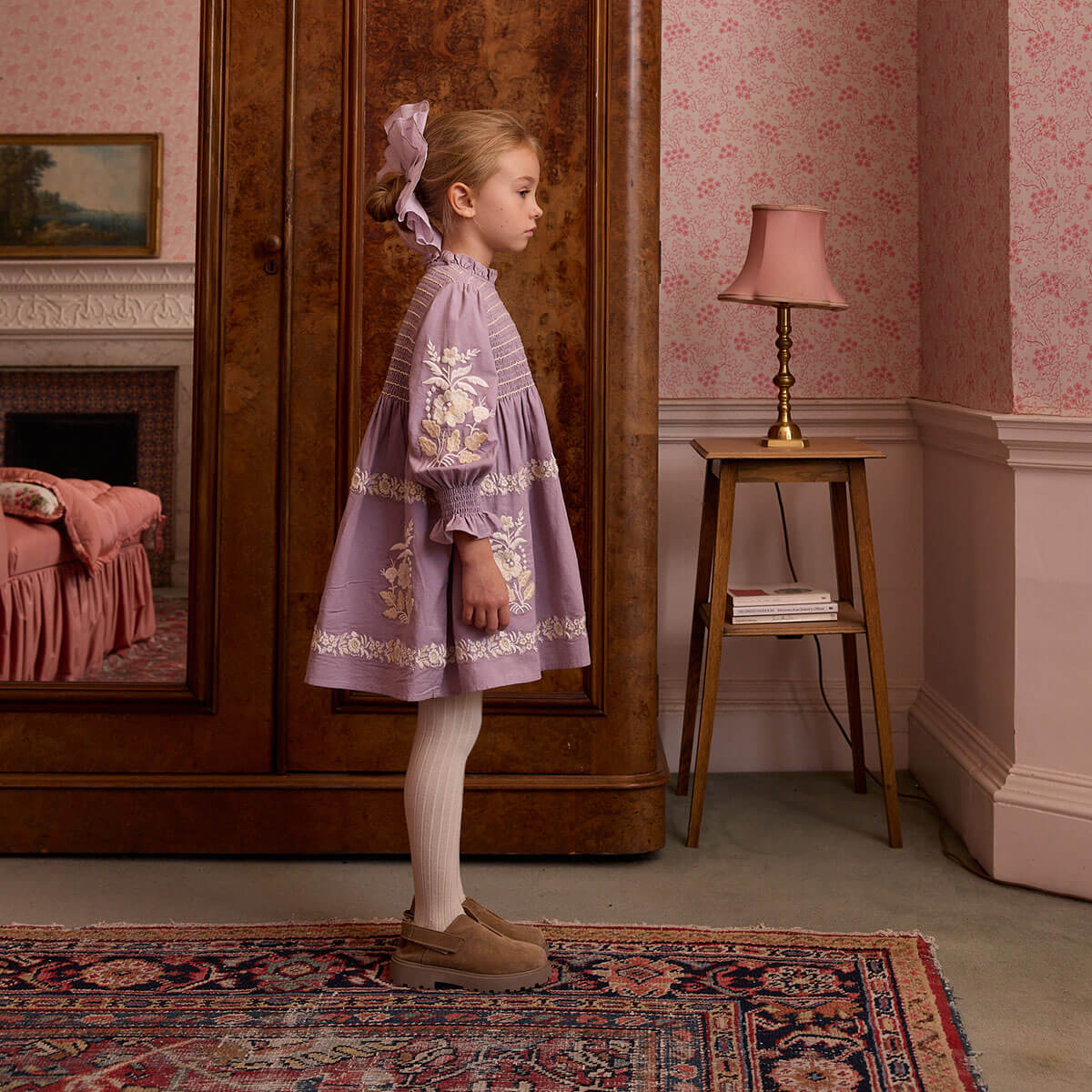 Mia Dress in Dusky Lavender by Apolina