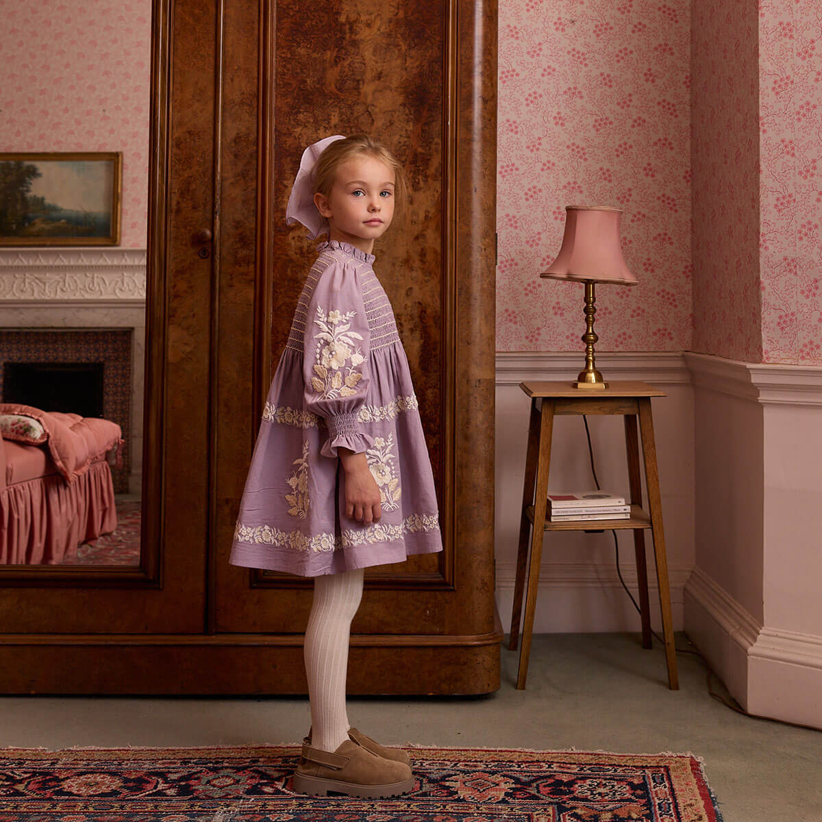 Mia Dress in Dusky Lavender by Apolina