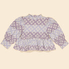Mya Peplum Jersey Top in Icelandic Poppy Jacquard by Apolina