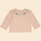 Nella Floral Embroidered Tee in Petal by Apolina