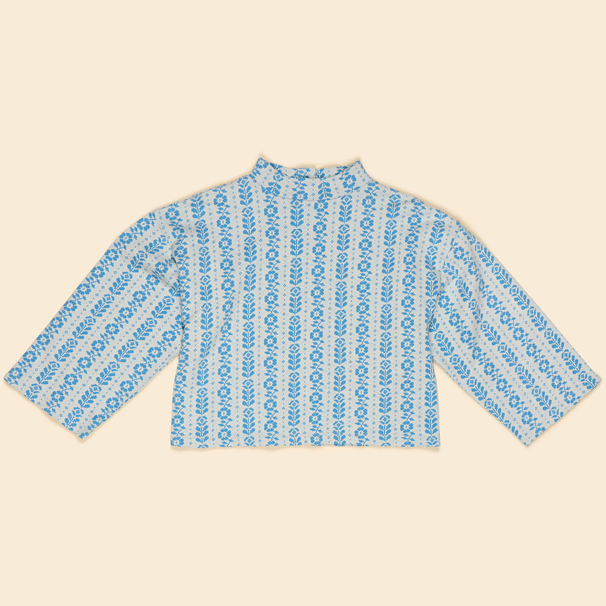 Valerie Jersey Sweater in Nordic Floral Jacquard by Apolina