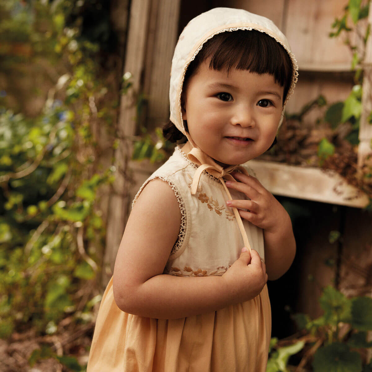 Clara Baby Bubble Romper in Cream / Peach Yoghurt by Apolina