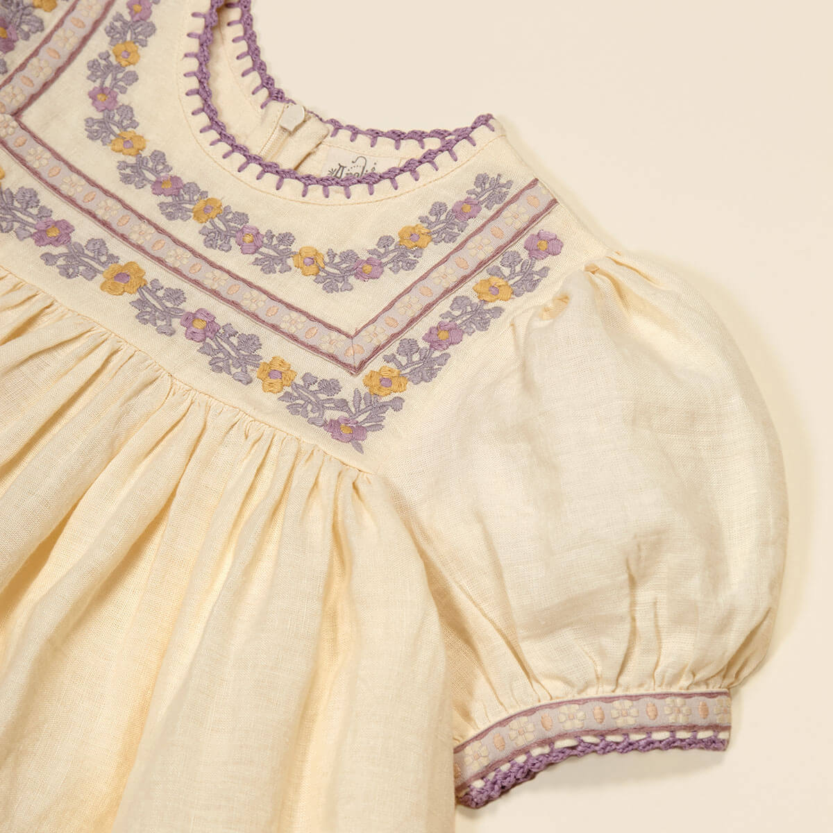 Patsy Ribbons Dress in Cream by Apolina