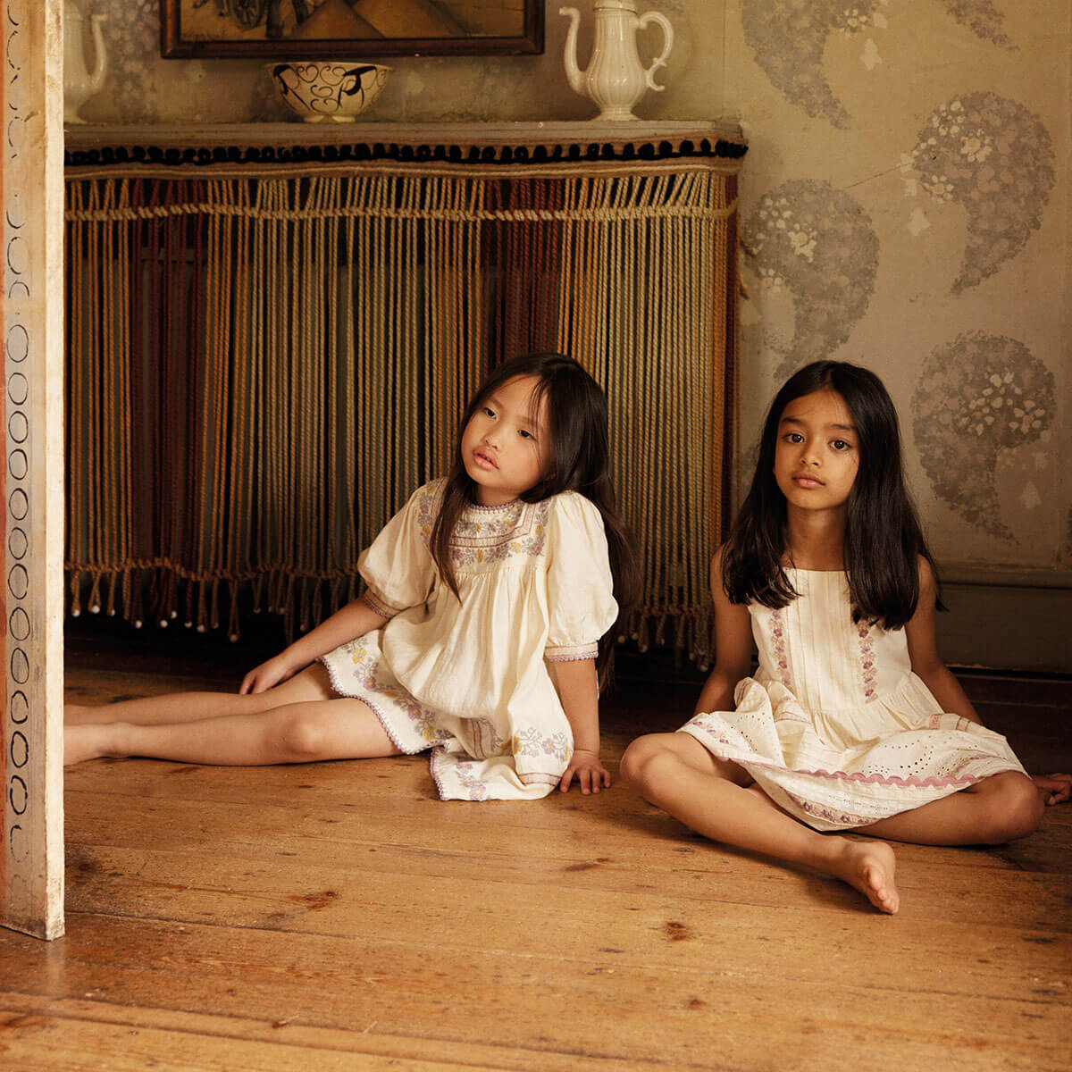 Patsy Ribbons Dress in Cream by Apolina – Junior Edition