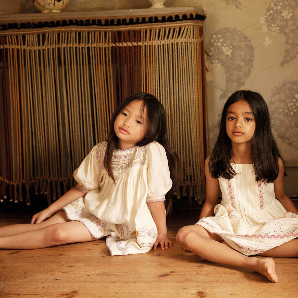 Patsy Ribbons Dress in Cream by Apolina – Junior Edition