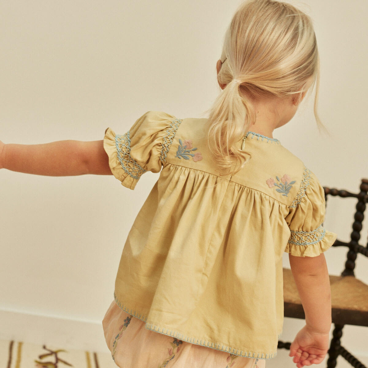 Dora Baby Blouse in Cloud by Apolina – Junior Edition