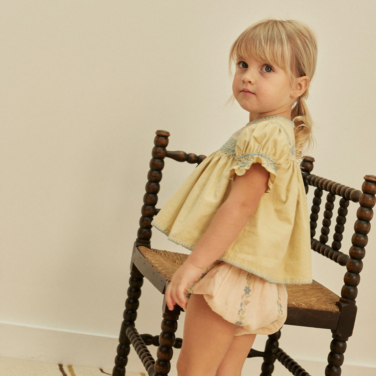 Dora Baby Blouse in Cloud by Apolina – Junior Edition