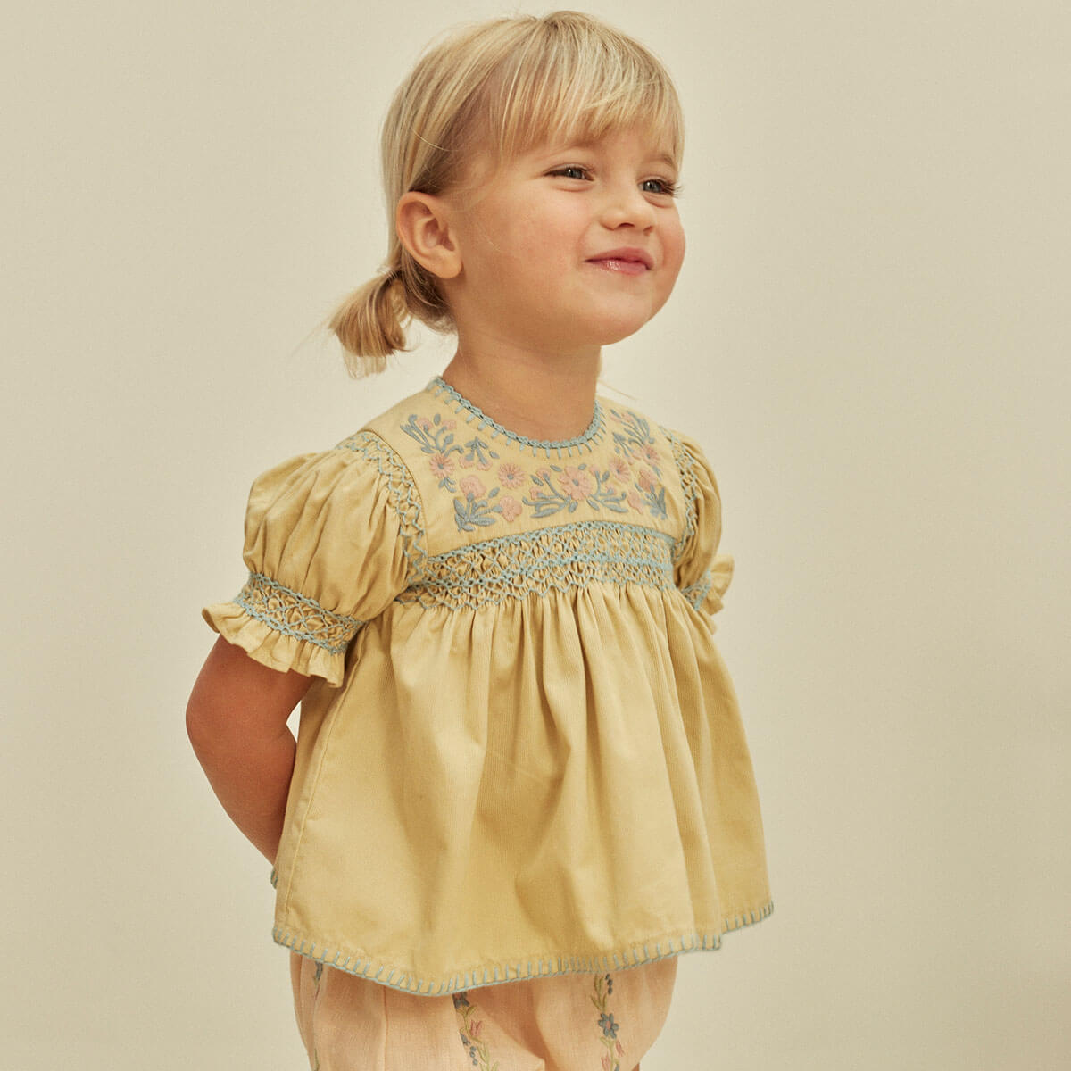 Dora Baby Blouse in Cloud by Apolina – Junior Edition